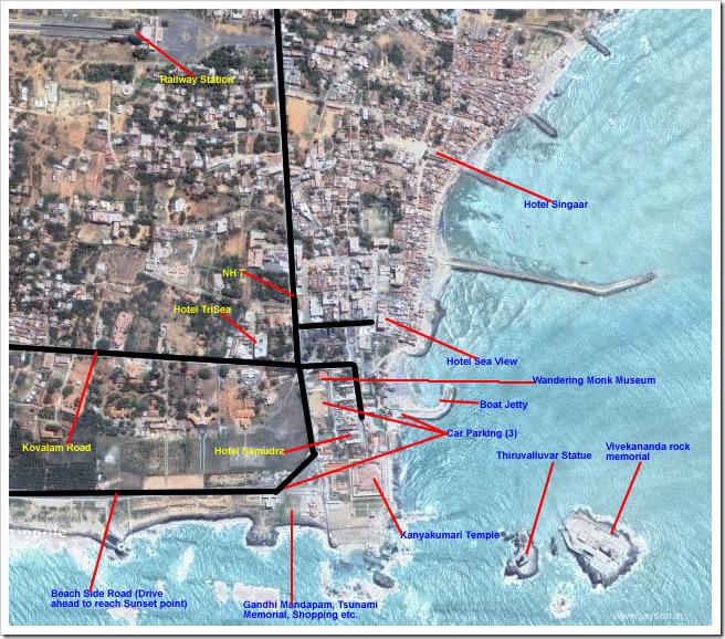 kanyakumari detailed map