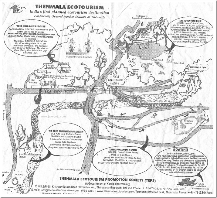 thenmala ecotourism map