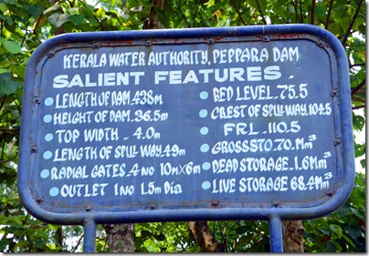 Features of Peppara Dam