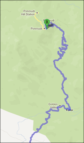 Ponmudi Golden Peak Route Map