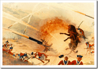 Battle of Guntur, 1780. Painting by Charles Hubbell.